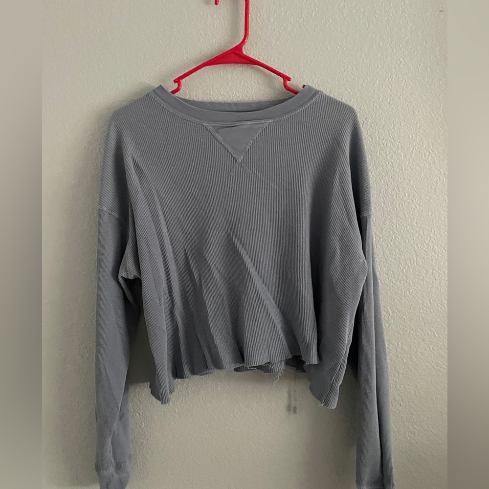 Brandy Melville Waffle Knit Crop Long Sleeve